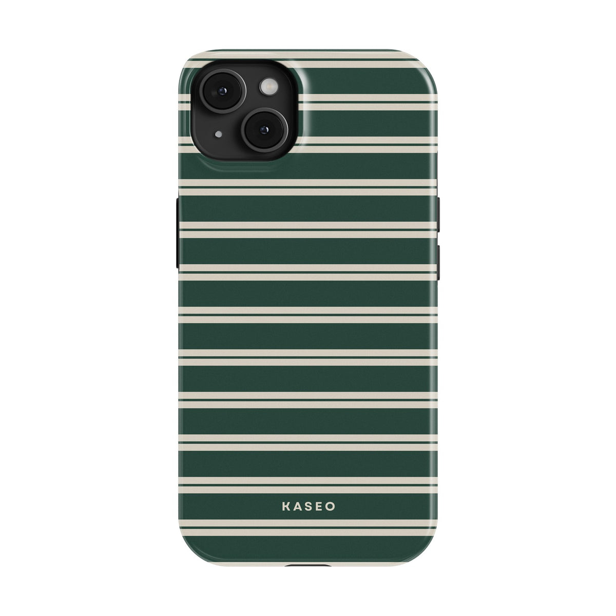 Bottle Green Stripe case - iPhone 14 Plus