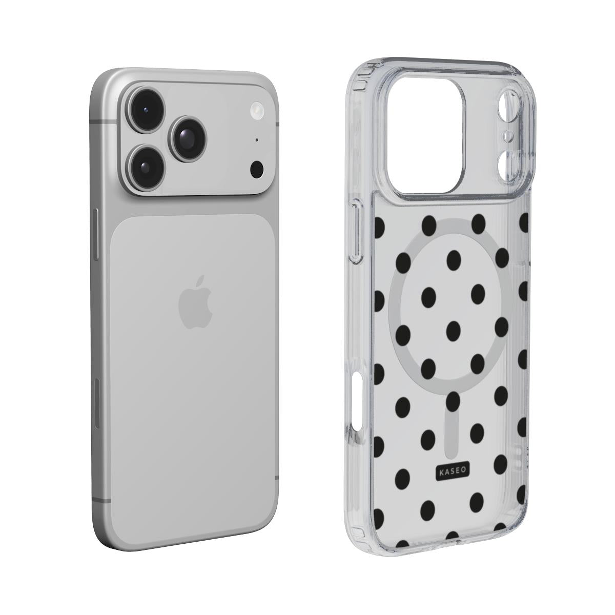 Black Dots - MagSafe Clear Phone Case