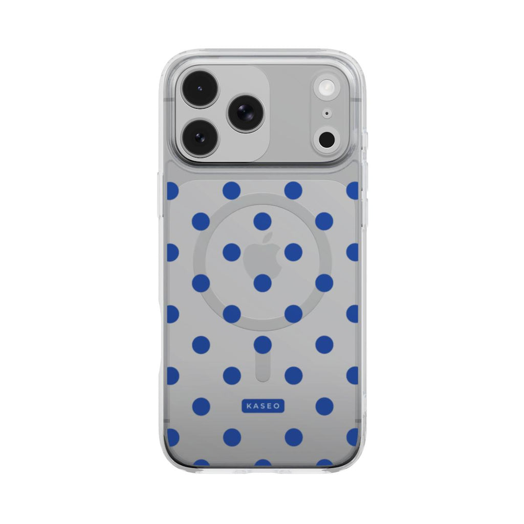 Cobalt Dots - MagSafe Clear Phone Case