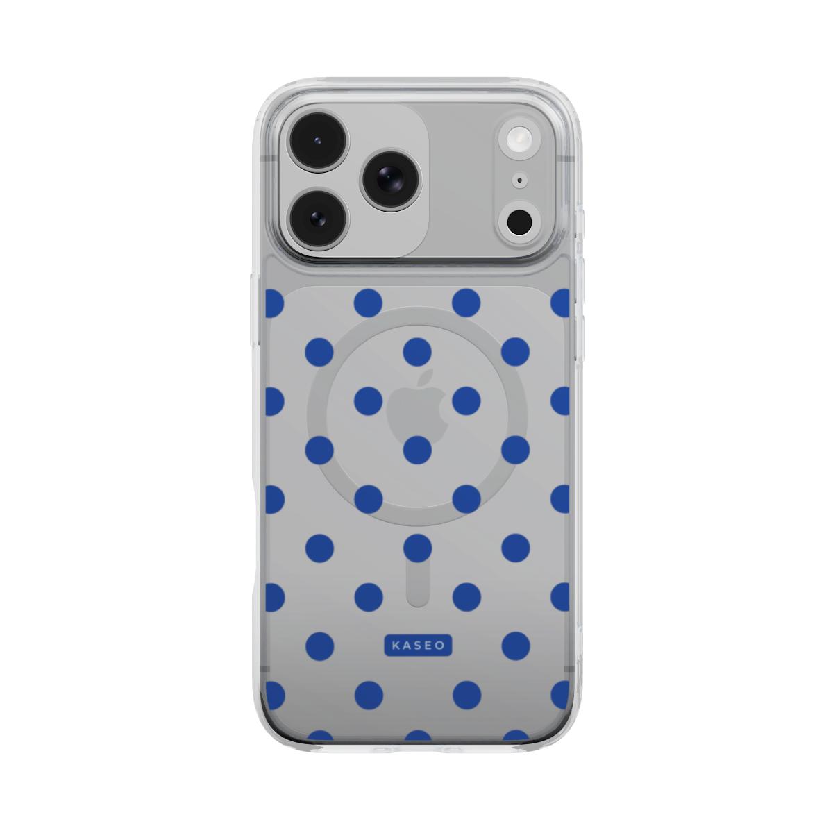 Cobalt Dots - MagSafe Clear Phone Case