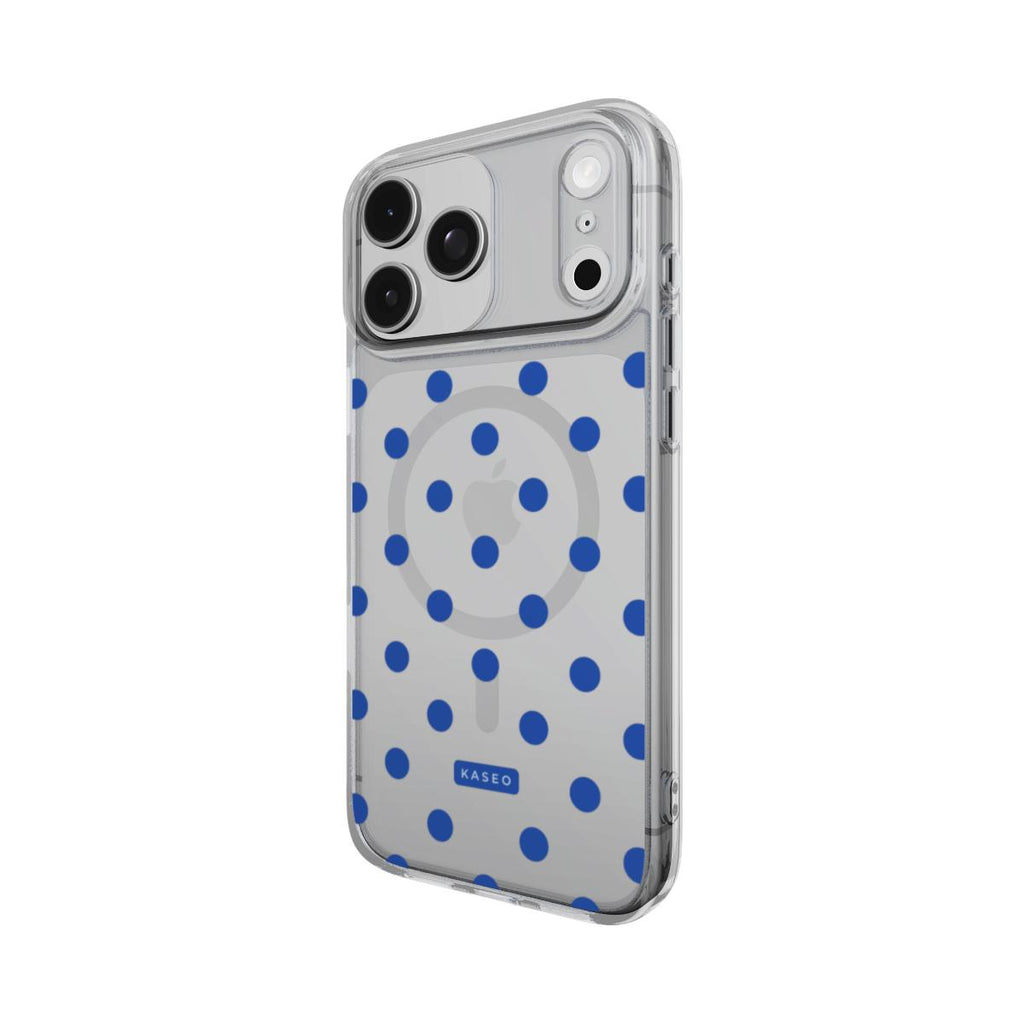 Cobalt Dots - MagSafe Clear Phone Case