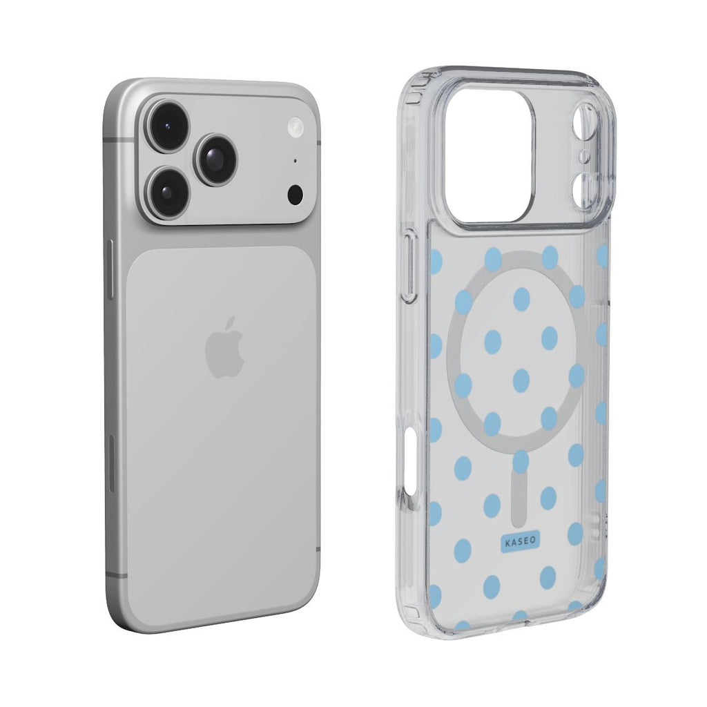 Baby Blue Dots - MagSafe Clear Phone Case