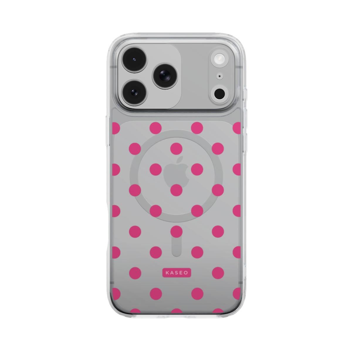 Hot Pink Dots - MagSafe Clear Phone Case