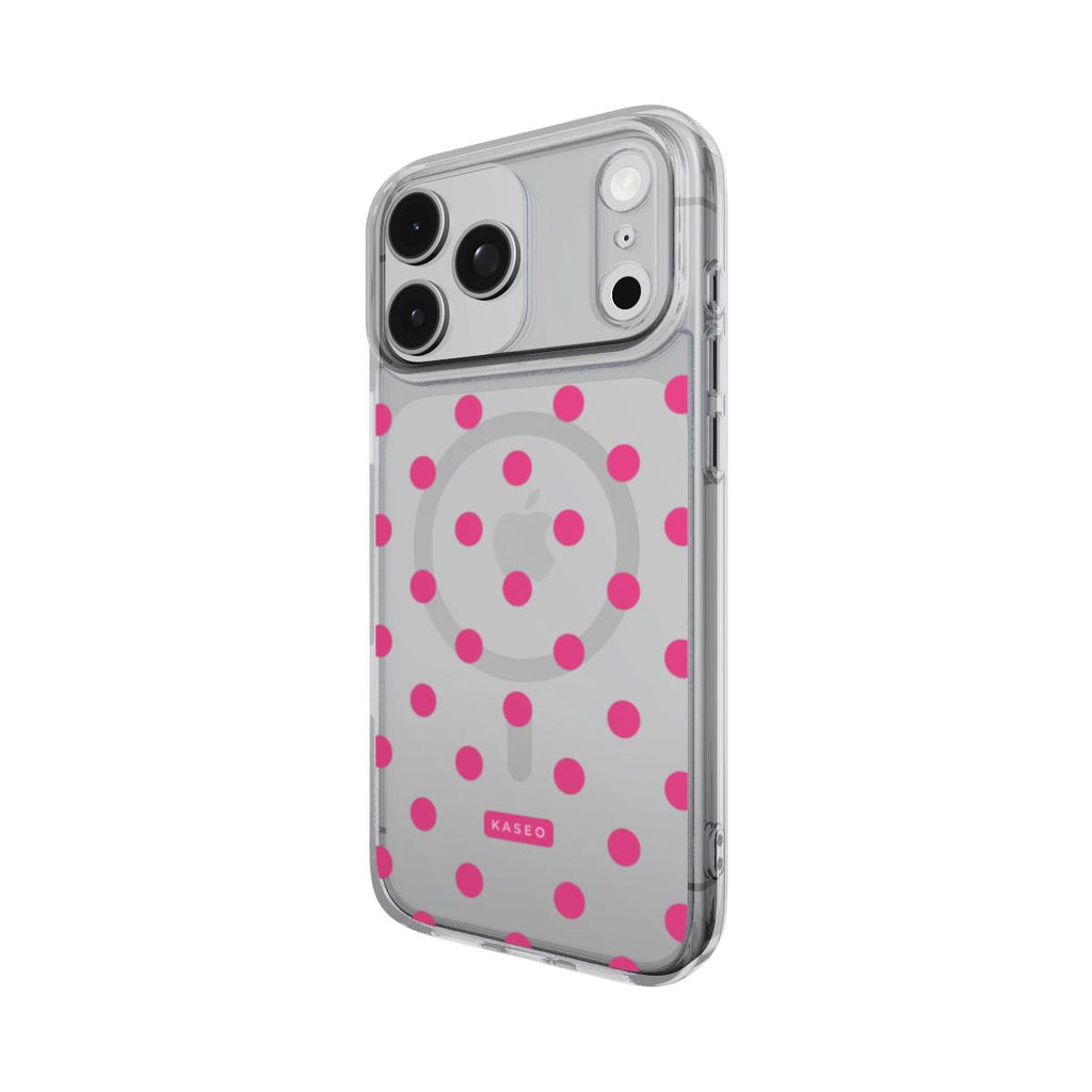 Hot Pink Dots - MagSafe Clear Phone Case