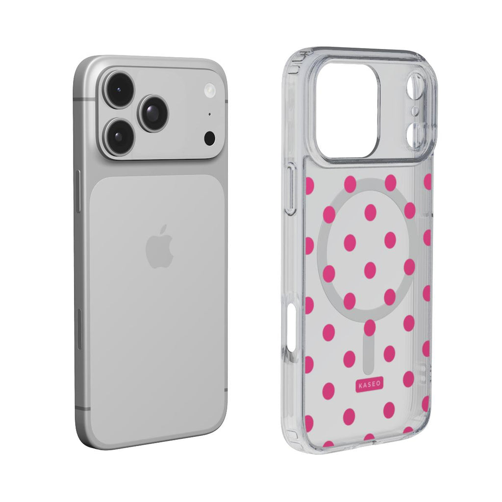 Hot Pink Dots - MagSafe Clear Phone Case