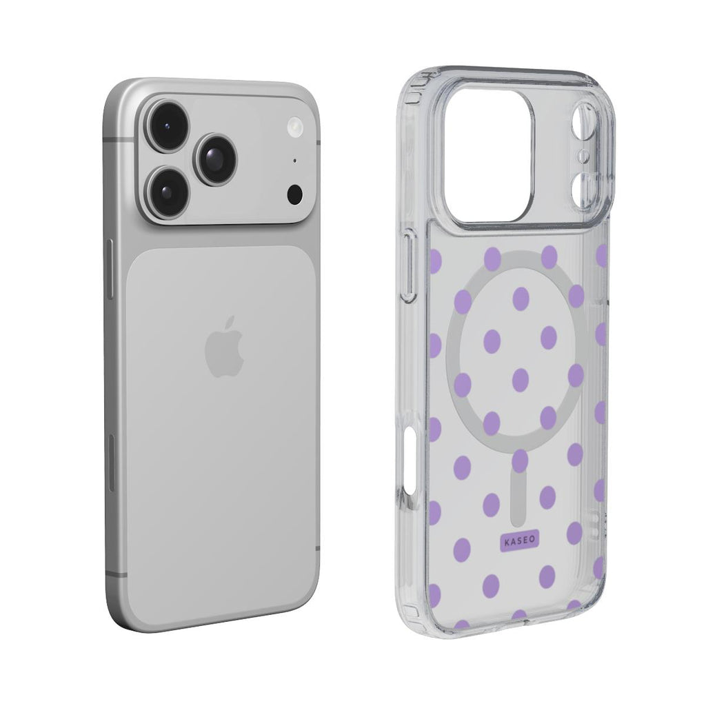 Lilac Dots - MagSafe Clear Phone Case