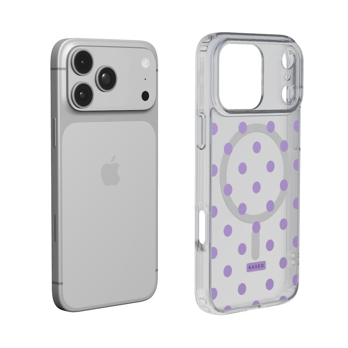 Lilac Dots - MagSafe Clear Phone Case