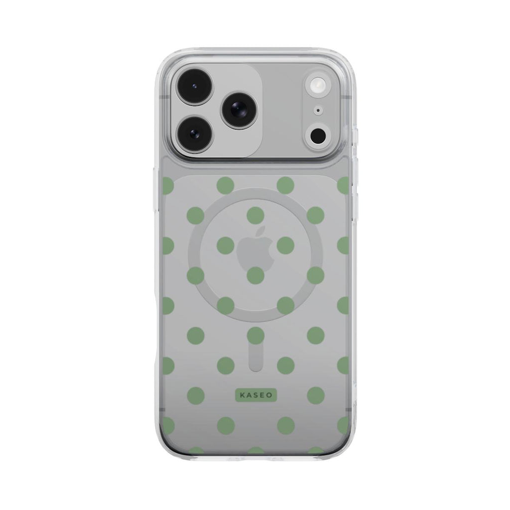 Sage Dots - MagSafe Clear Phone Case
