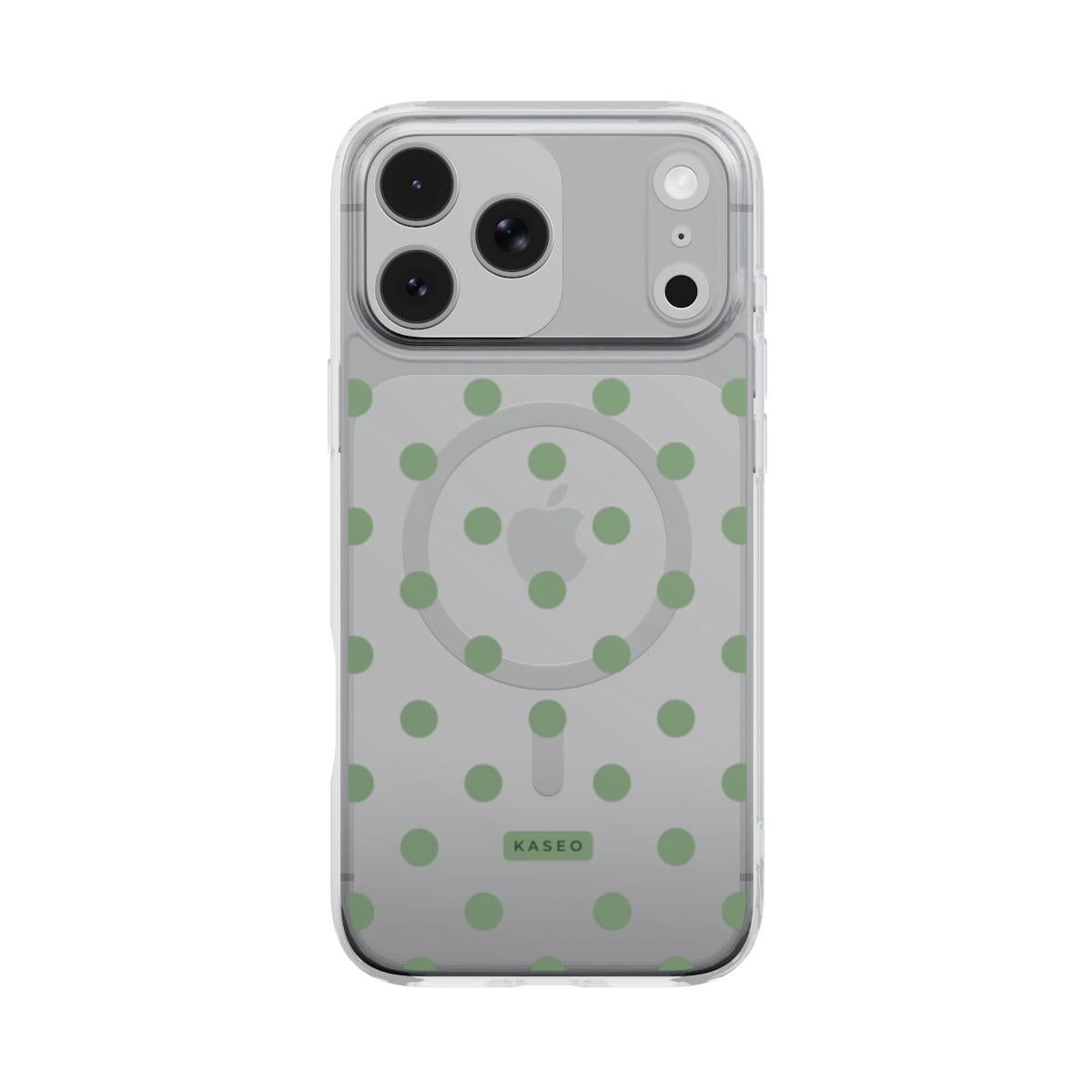 Sage Dots - MagSafe Clear Phone Case