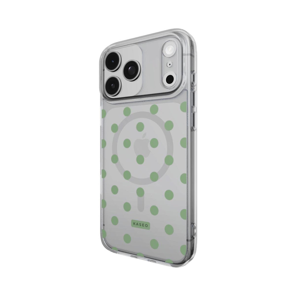 Sage Dots - MagSafe Clear Phone Case