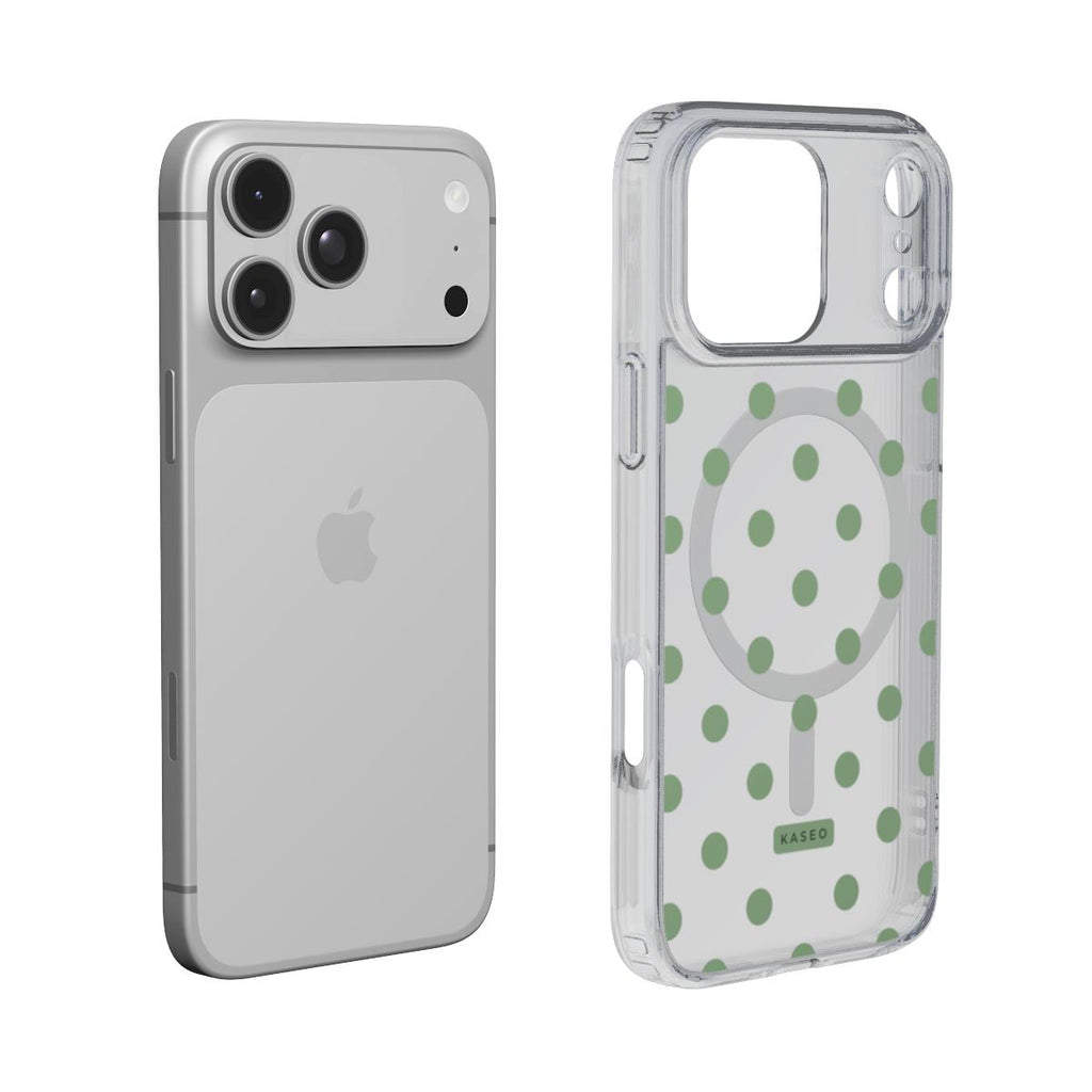 Sage Dots - MagSafe Clear Phone Case