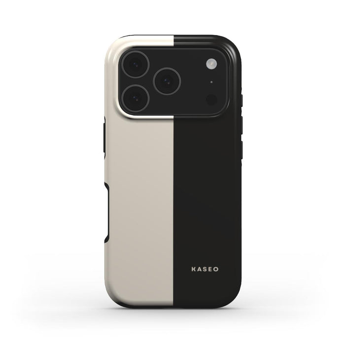 Cream & Black Split iPhone case