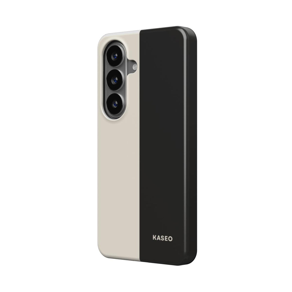 Cream & Black Split - Android Tough Phone Case