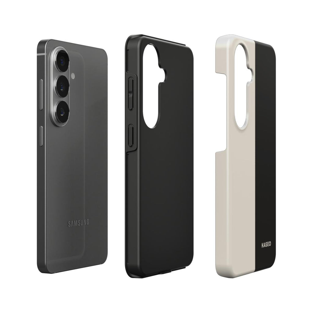 Cream & Black Split - Android Tough Phone Case