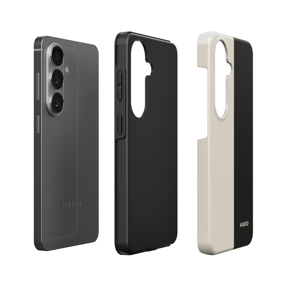 Cream & Black Split - Android Tough Phone Case