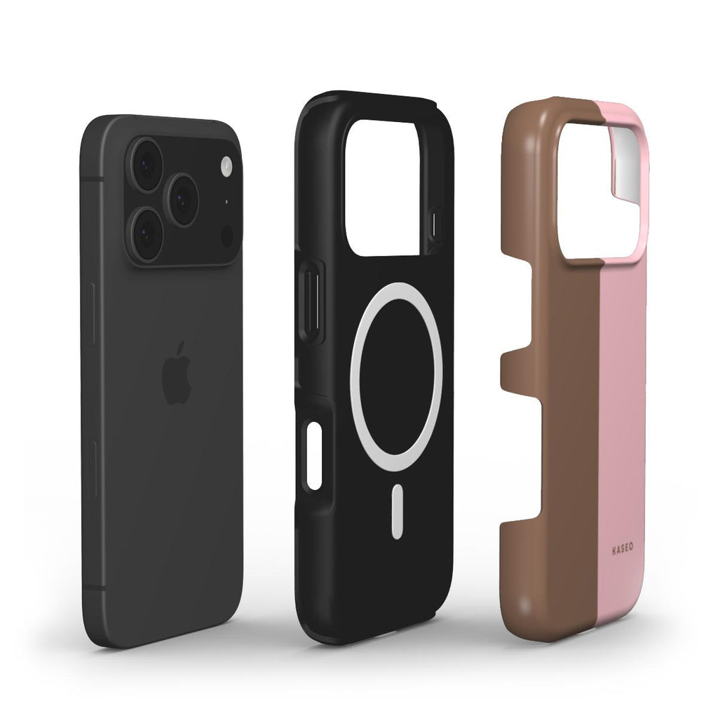 Mocha & Blush Split - MagSafe Tough Phone Case
