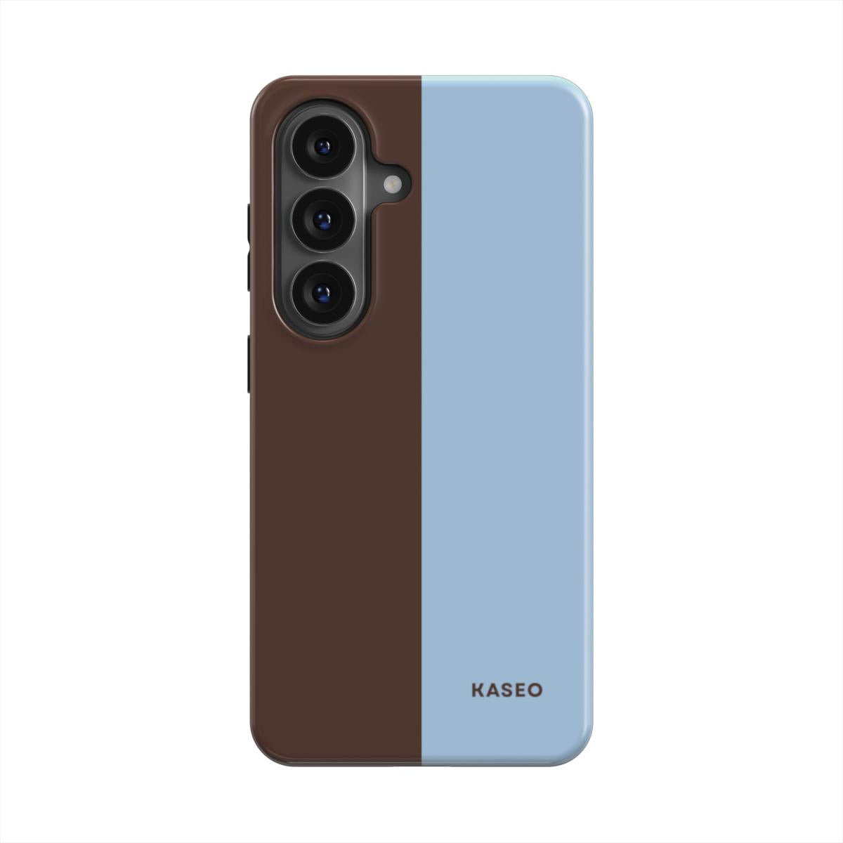 Chocolate & Baby Blue Split - Android Tough Phone Case