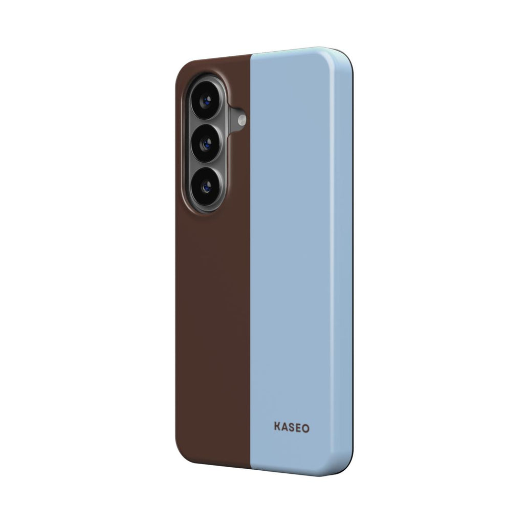 Chocolate & Baby Blue Split - Android Tough Phone Case