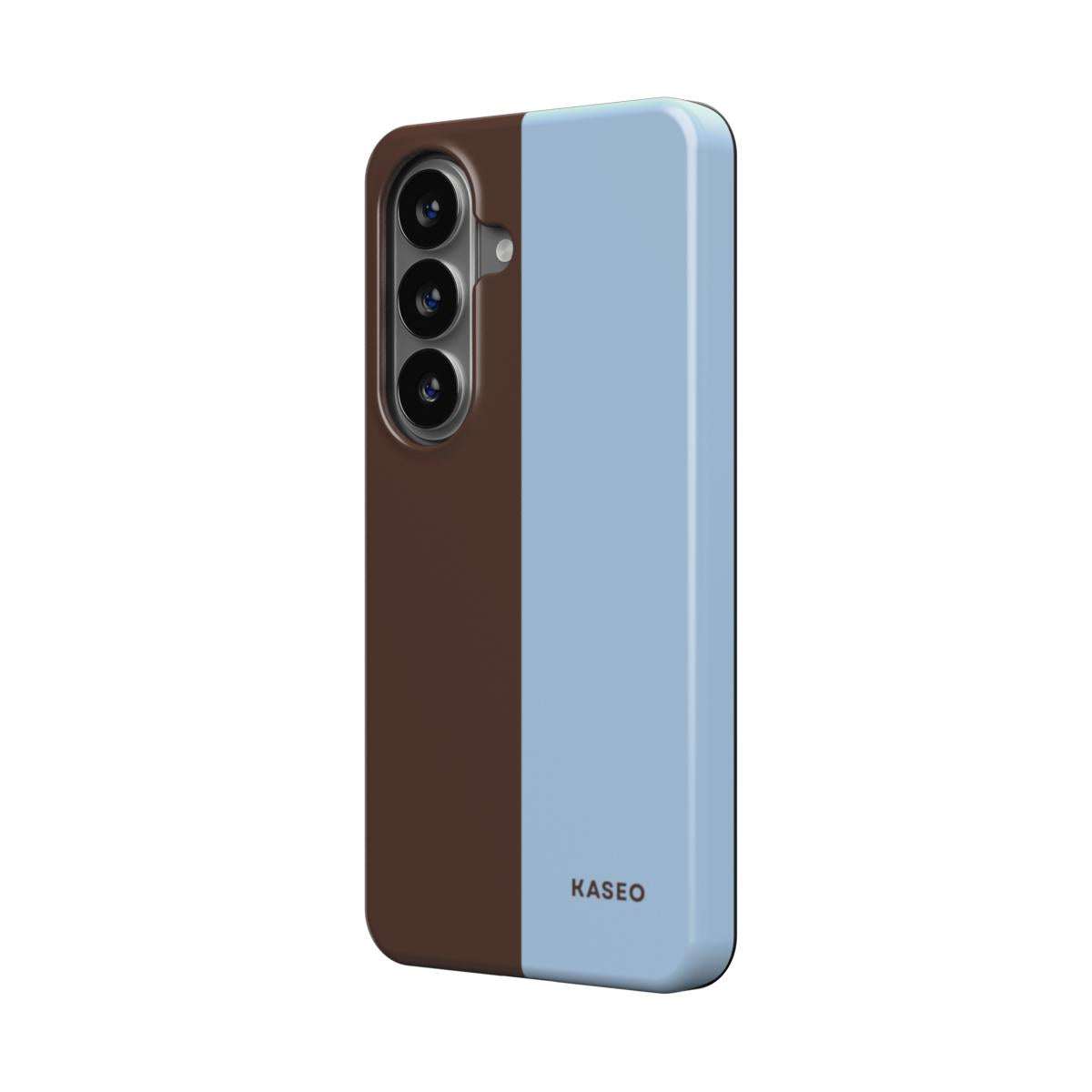 Chocolate & Baby Blue Split - Android Tough Phone Case