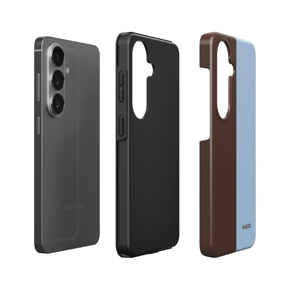 Chocolate & Baby Blue Split - Android Tough Phone Case
