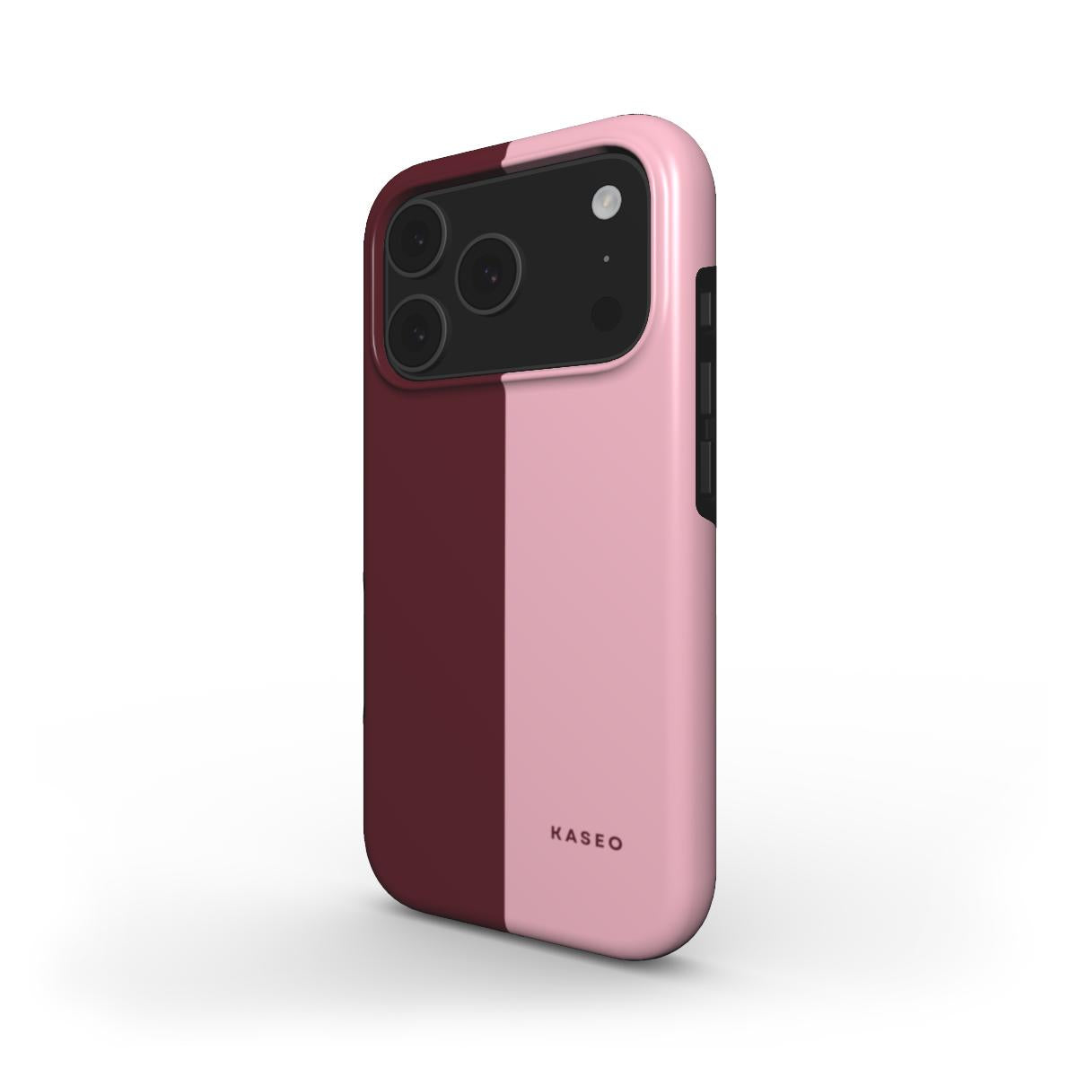 Burgundy & Pink Split - MagSafe Tough Phone Case