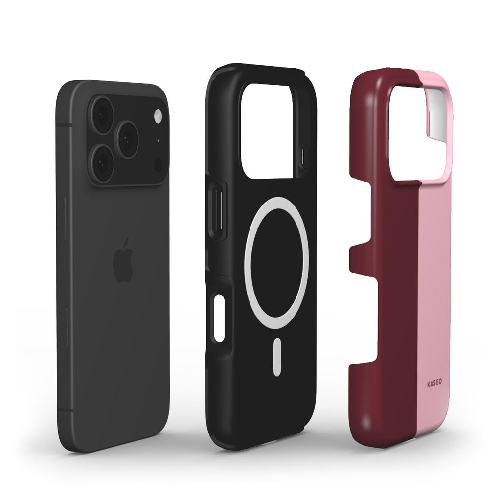 Burgundy & Pink Split - MagSafe Tough Phone Case
