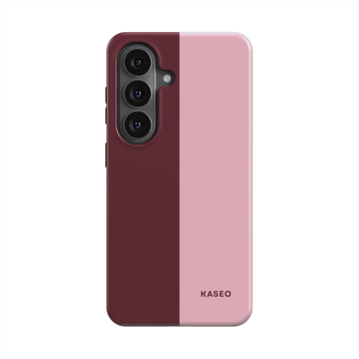 Burgundy & Pink Split - Android Tough Phone Case