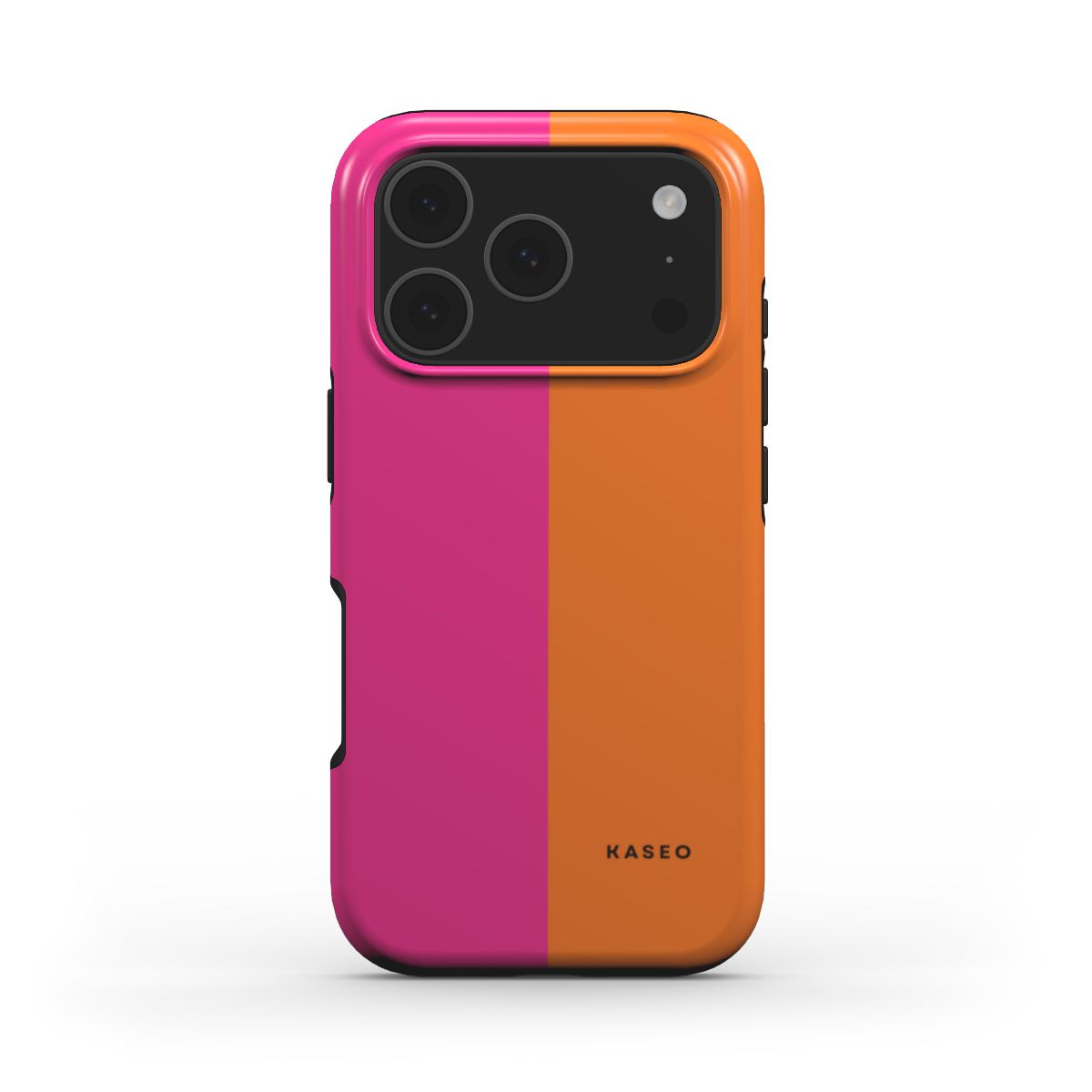 Hot Pink & Orange Split - MagSafe Tough Phone Case