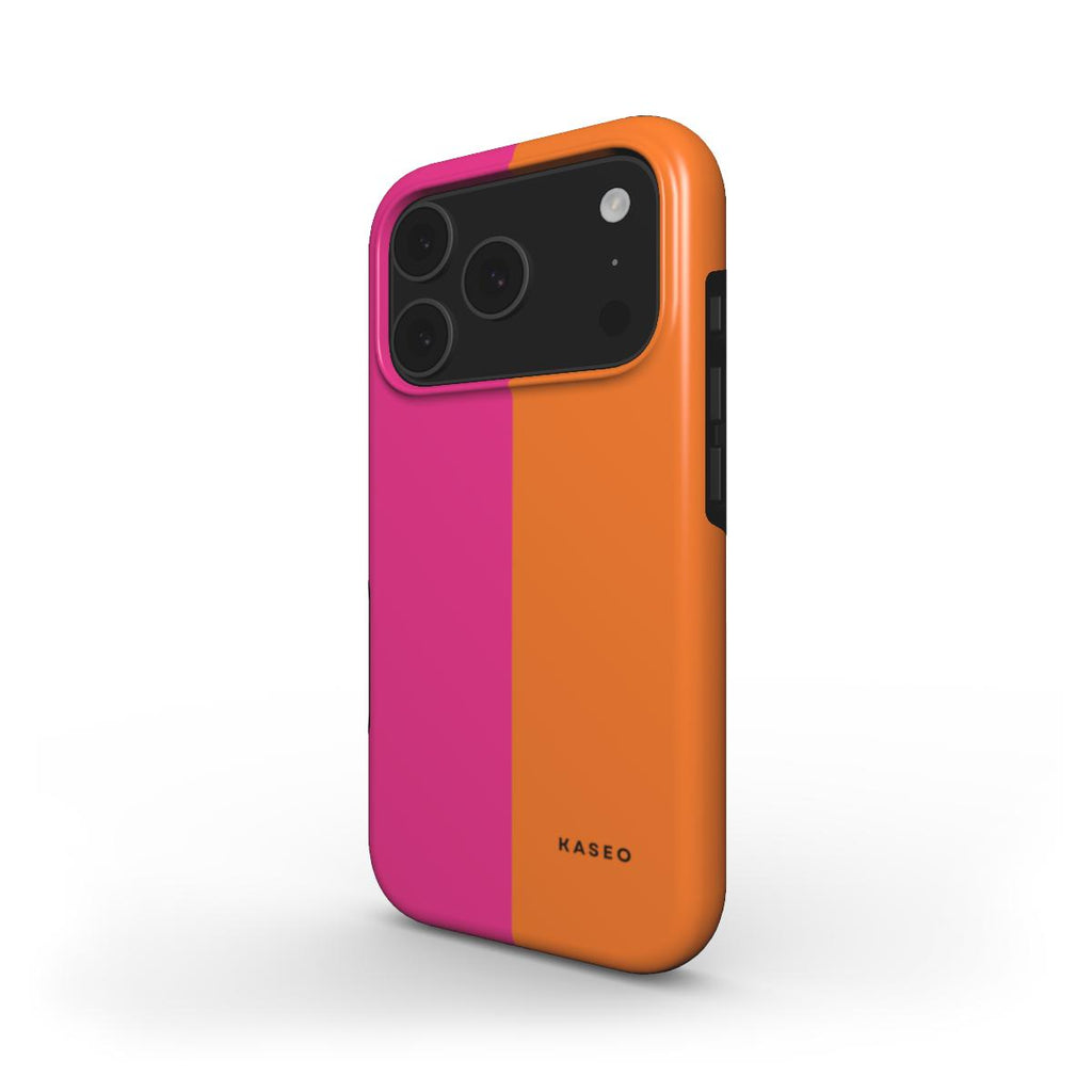 Hot Pink & Orange Split - MagSafe Tough Phone Case