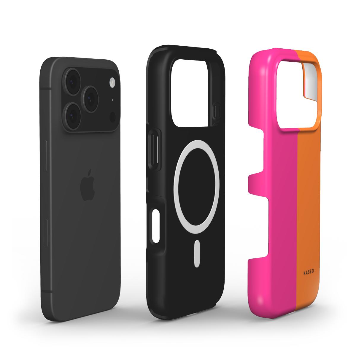 Hot Pink & Orange Split - MagSafe Tough Phone Case
