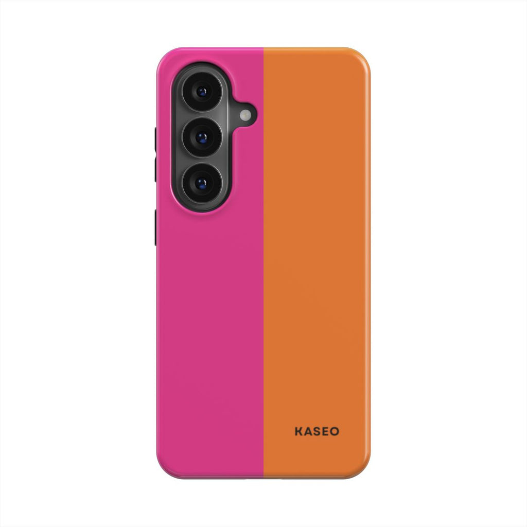 Hot Pink & Orange Split - Android Tough Phone Case