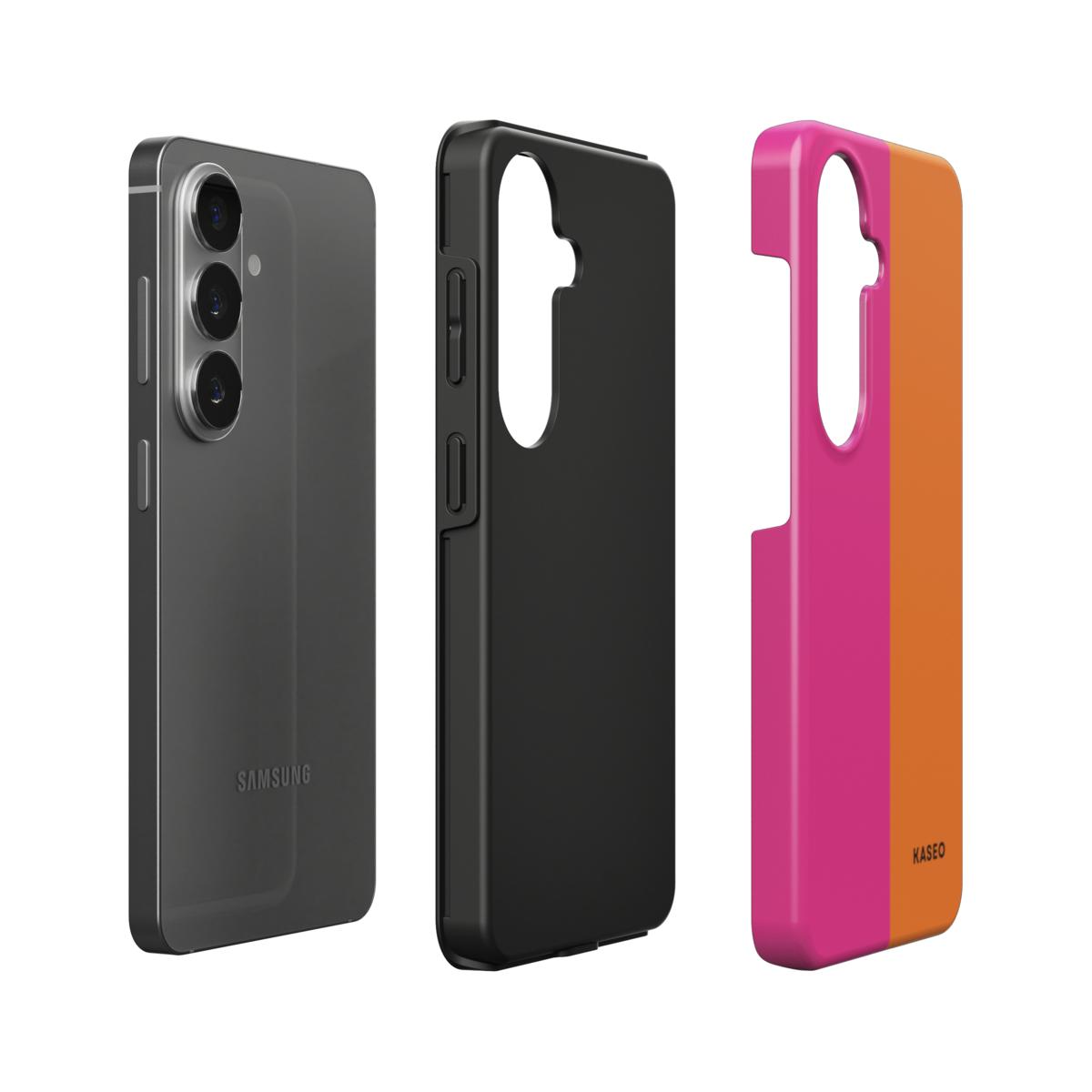 Hot Pink & Orange Split - Android Tough Phone Case