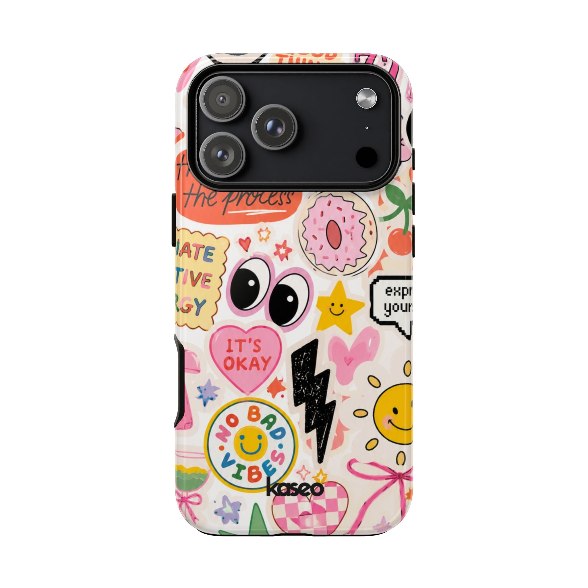 Positivity print tough phone case
