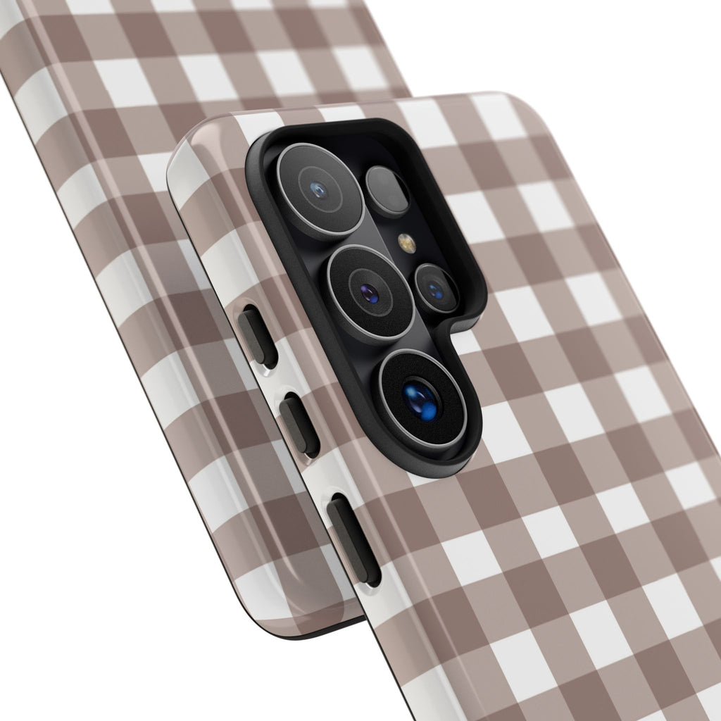 Gingham Brown