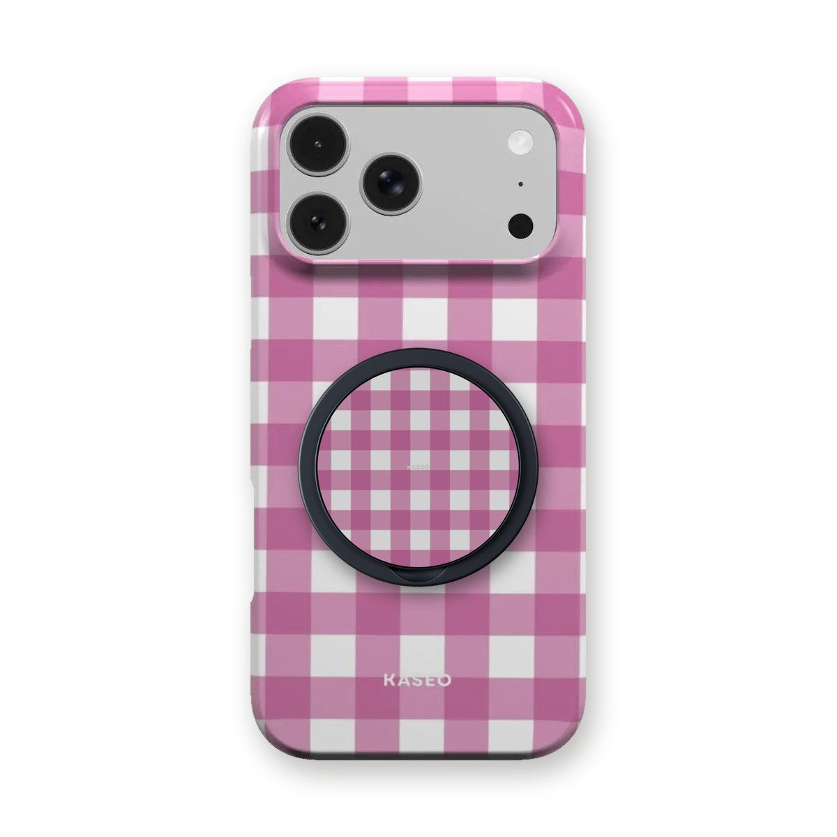 Gingham Pink grip on the matching Gingham Pink case