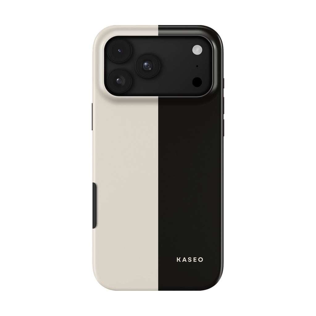 Cream & Black Split case on iPhone 18 Pro