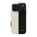 Cream & Black Split case on iPhone 18 Pro
