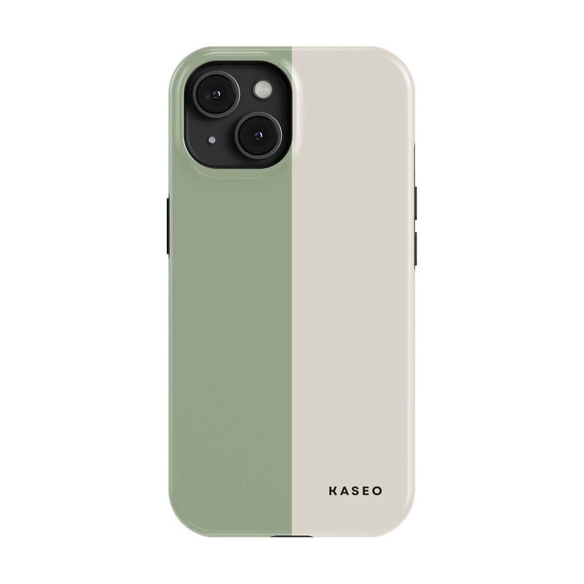 Sage & Cream Split case on iPhone 15