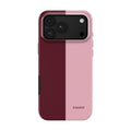 Burgundy & Pink Split case on iPhone 18 Pro