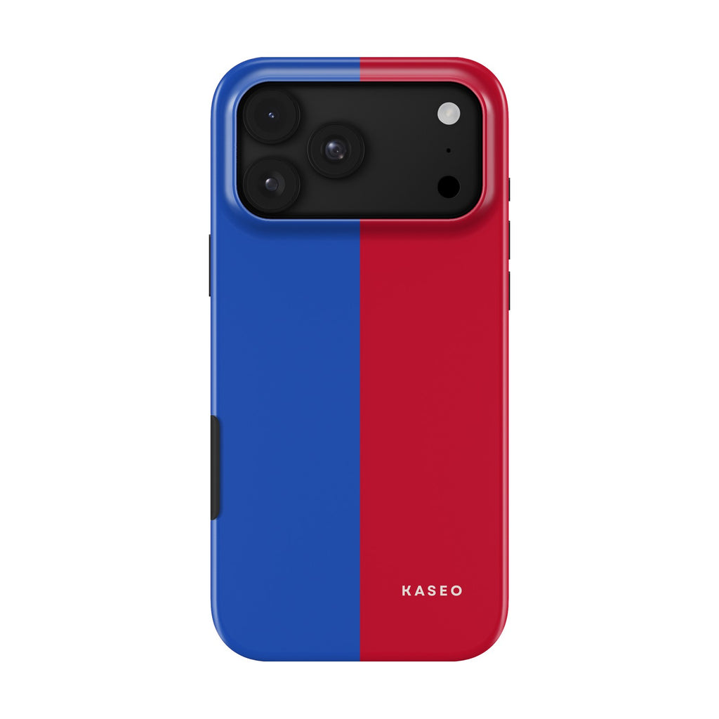 Cobalt & Cherry Split case on iPhone 18 Pro