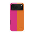 Hot Pink & Orange Split case on iPhone 18 Pro